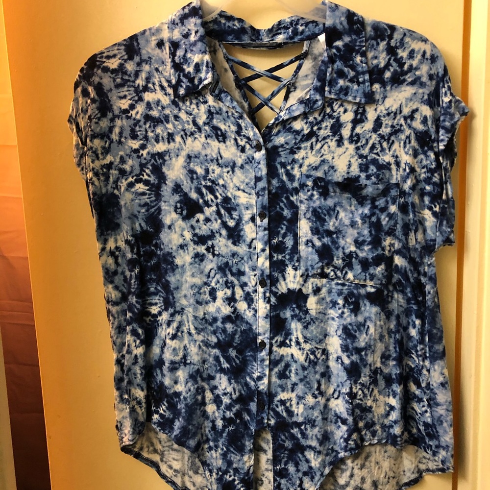 Large tie-dye button down shirt